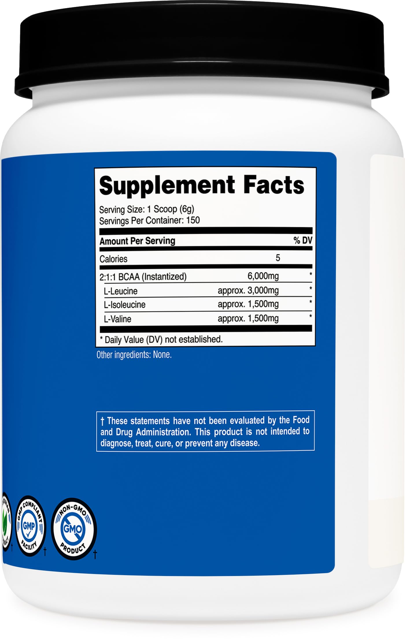 Nutricost BCAA Powder packaging with ingredients list