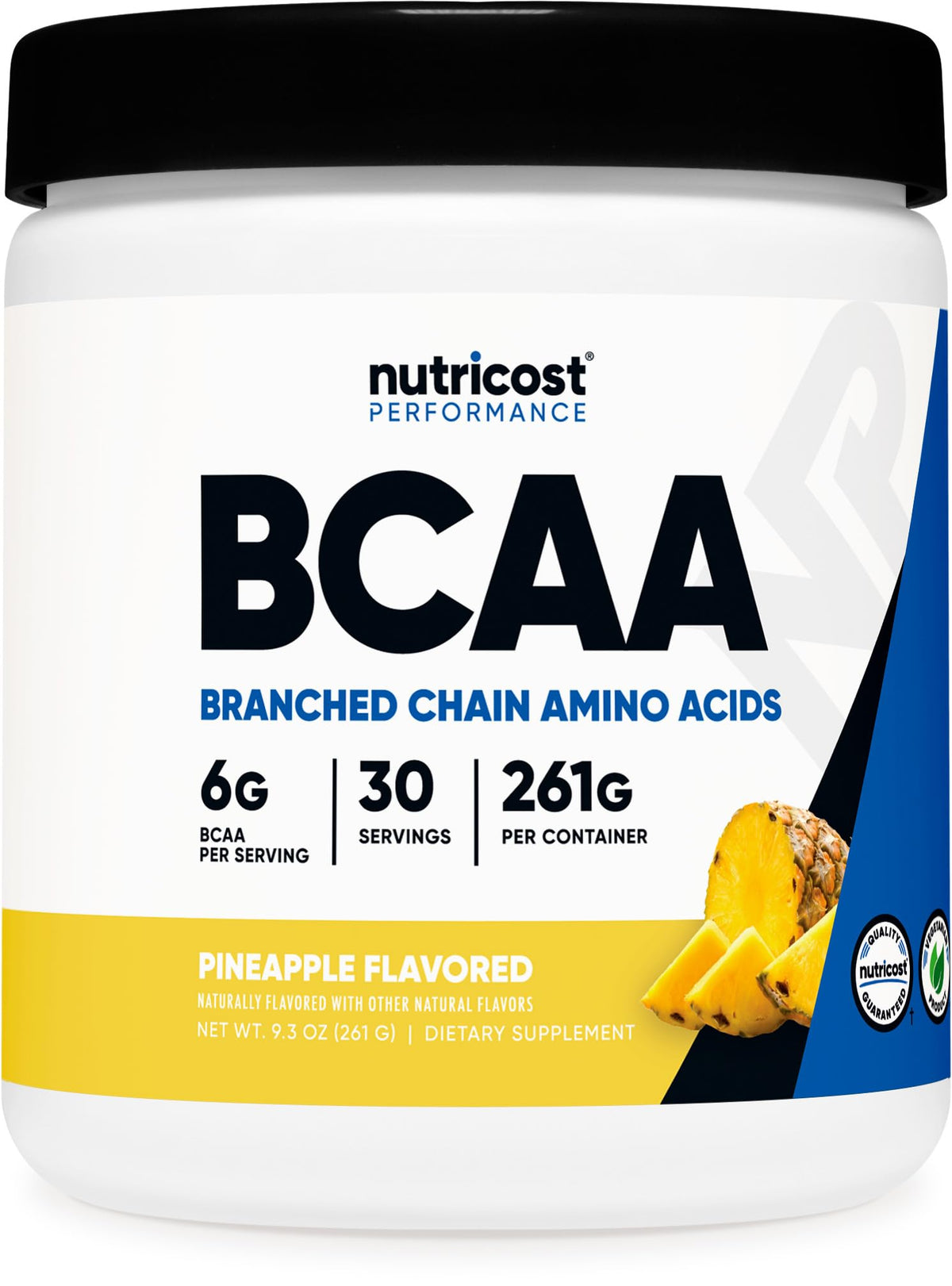 Nutricost BCAA Powder Pineapple Flavour front view