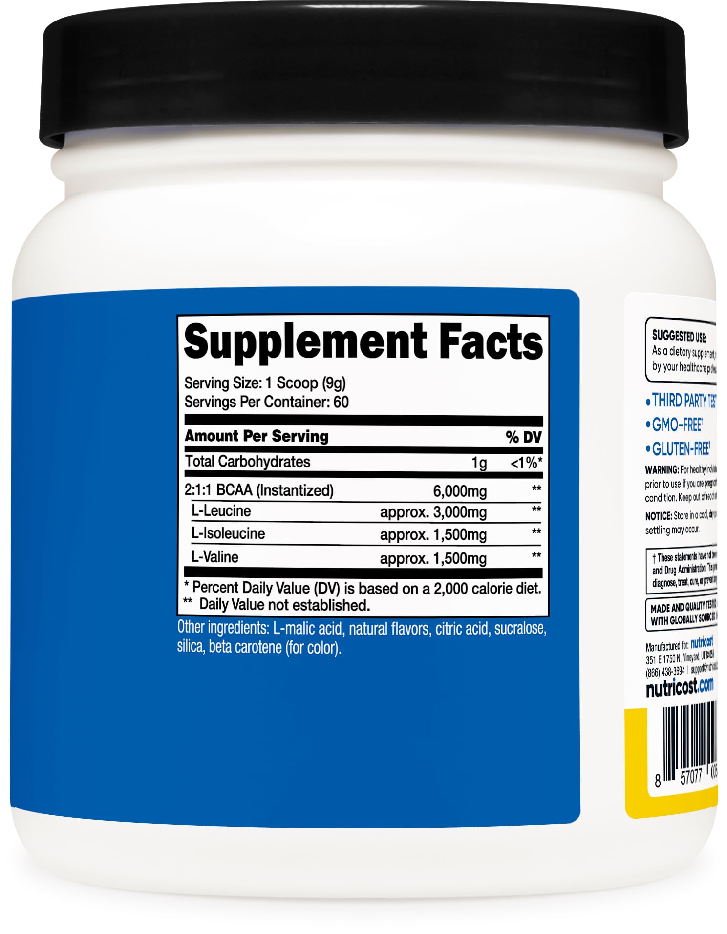 Nutricost BCAA Powder Pineapple Flavour mixed in a glass