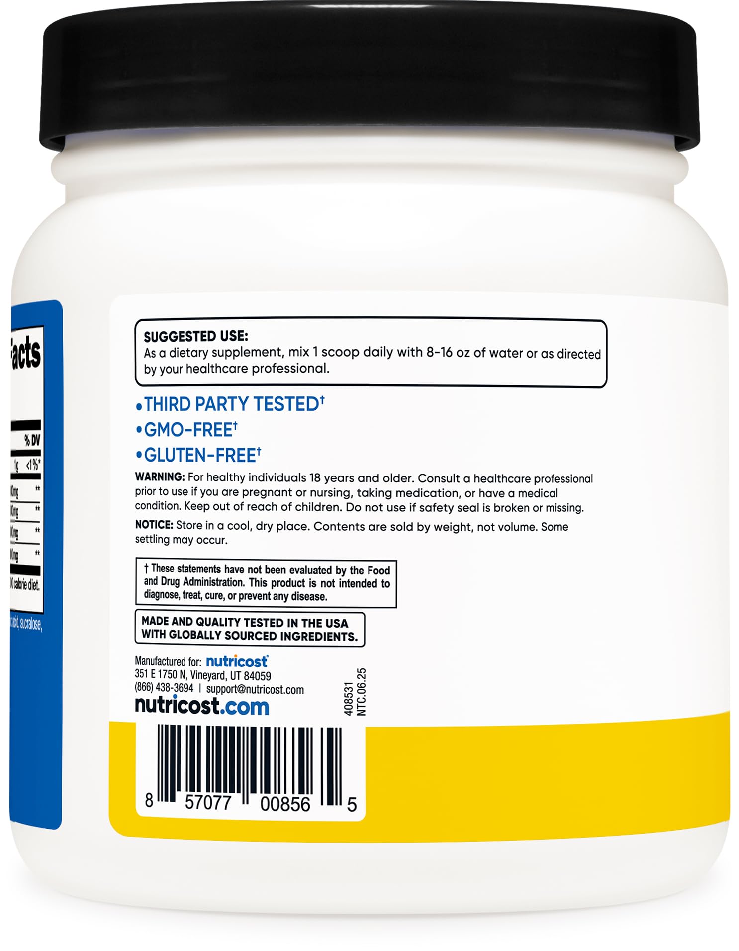 Nutricost BCAA Powder Pineapple Flavour packaging