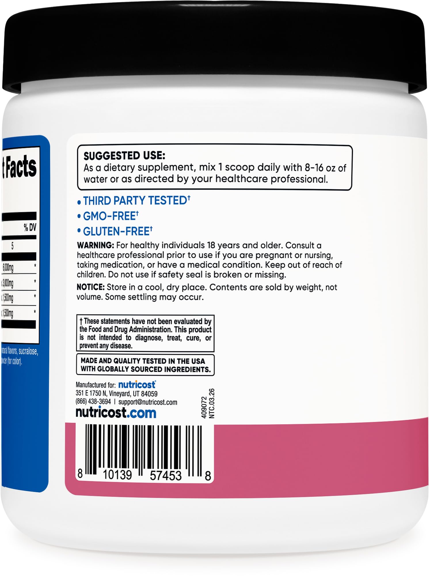 Nutricost BCAA Powder Pomegranate Guava lifestyle scene with shaker