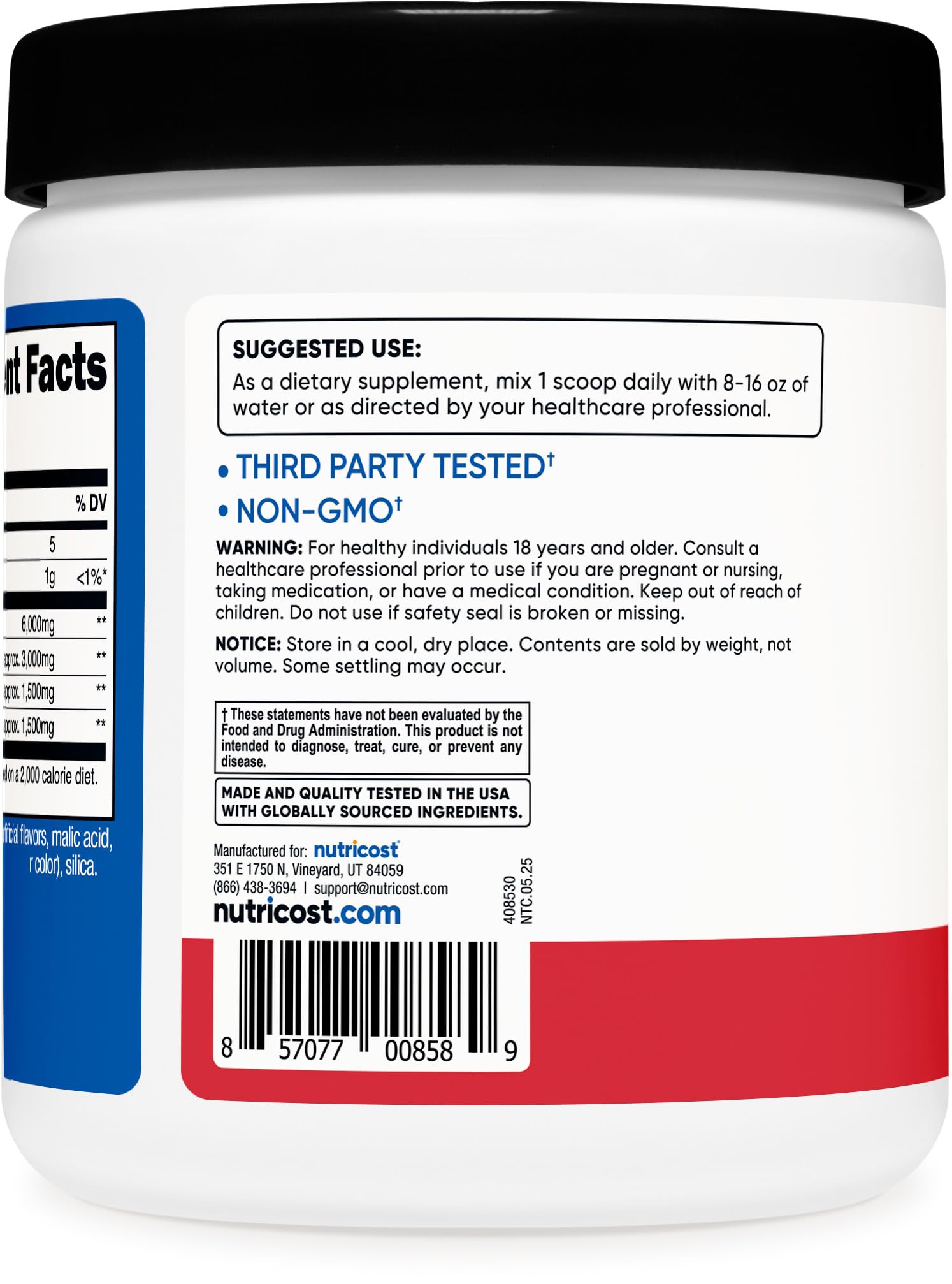 Nutricost BCAA Powder Strawberry Kiwi packaging