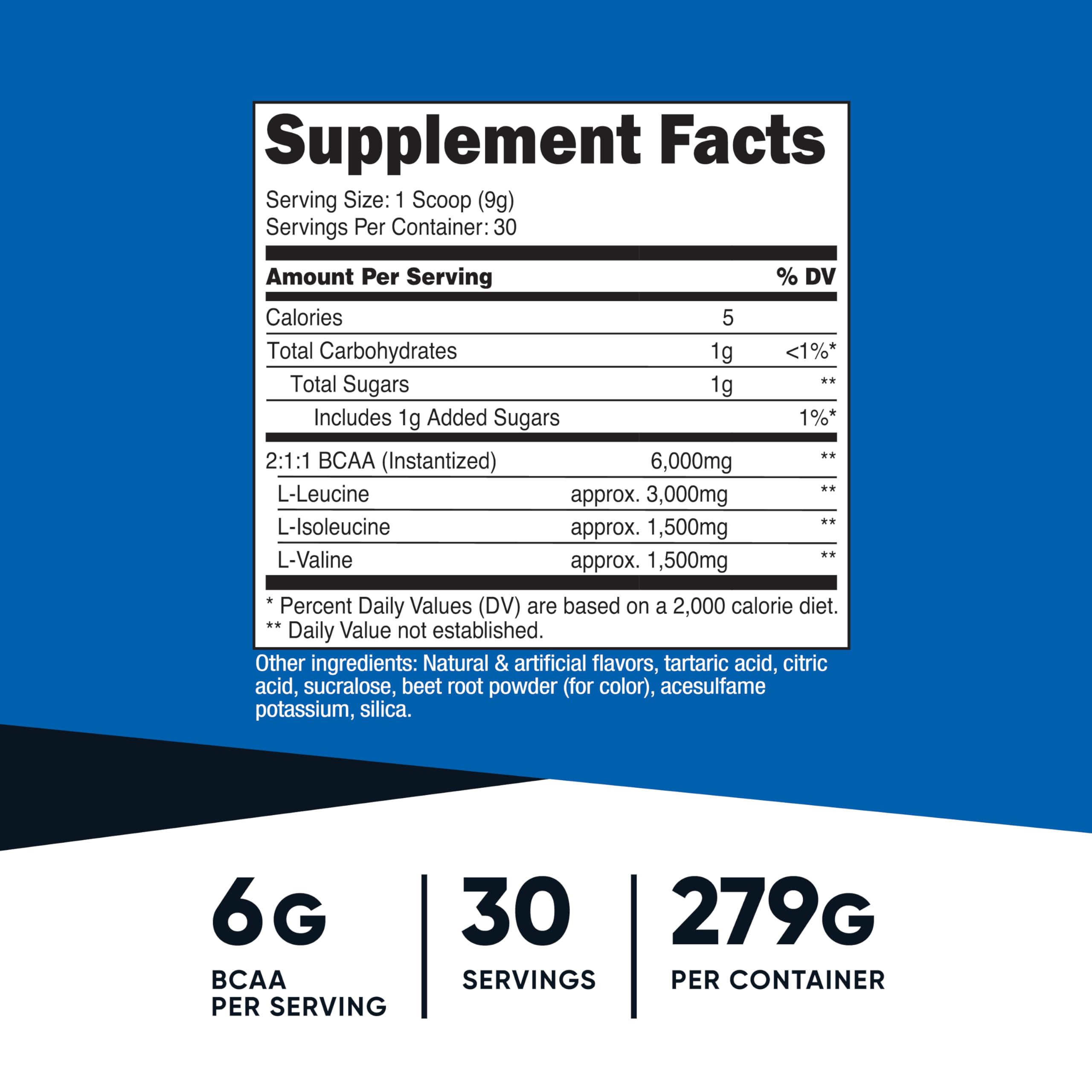 Nutricost BCAA Powder unflavoured powder scoop