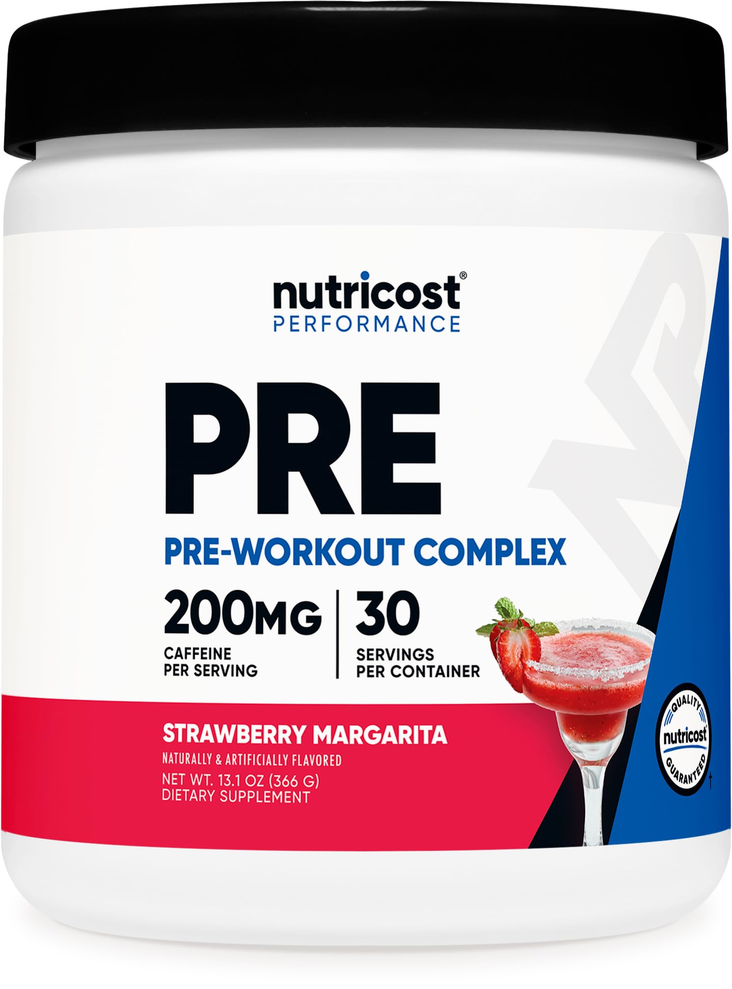 Nutricost BCAA Supplement front view with 30 servings