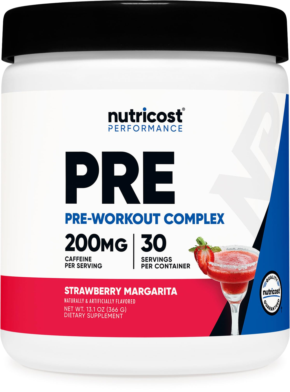 Nutricost BCAA Supplement front view with 30 servings