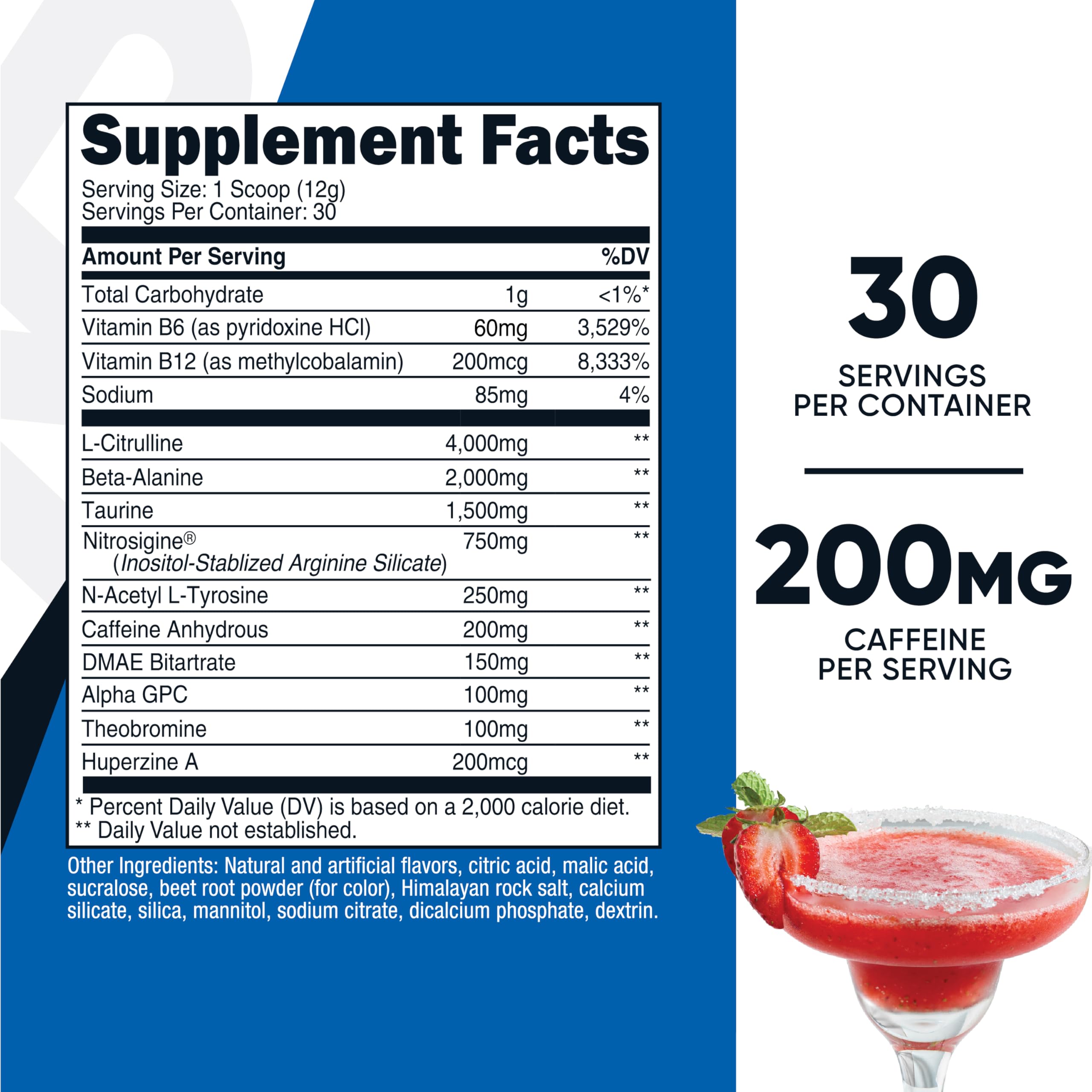 Nutricost BCAA Supplement side view showing ingredients