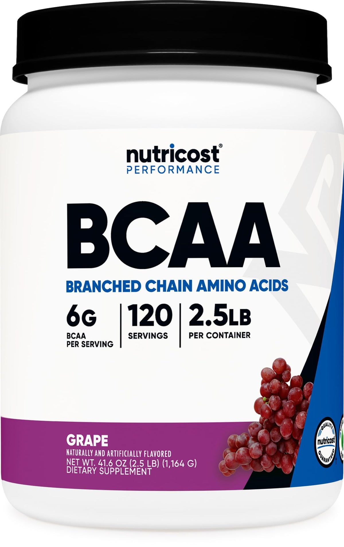 Nutricost BCAAs 1243g unflavoured powder front view