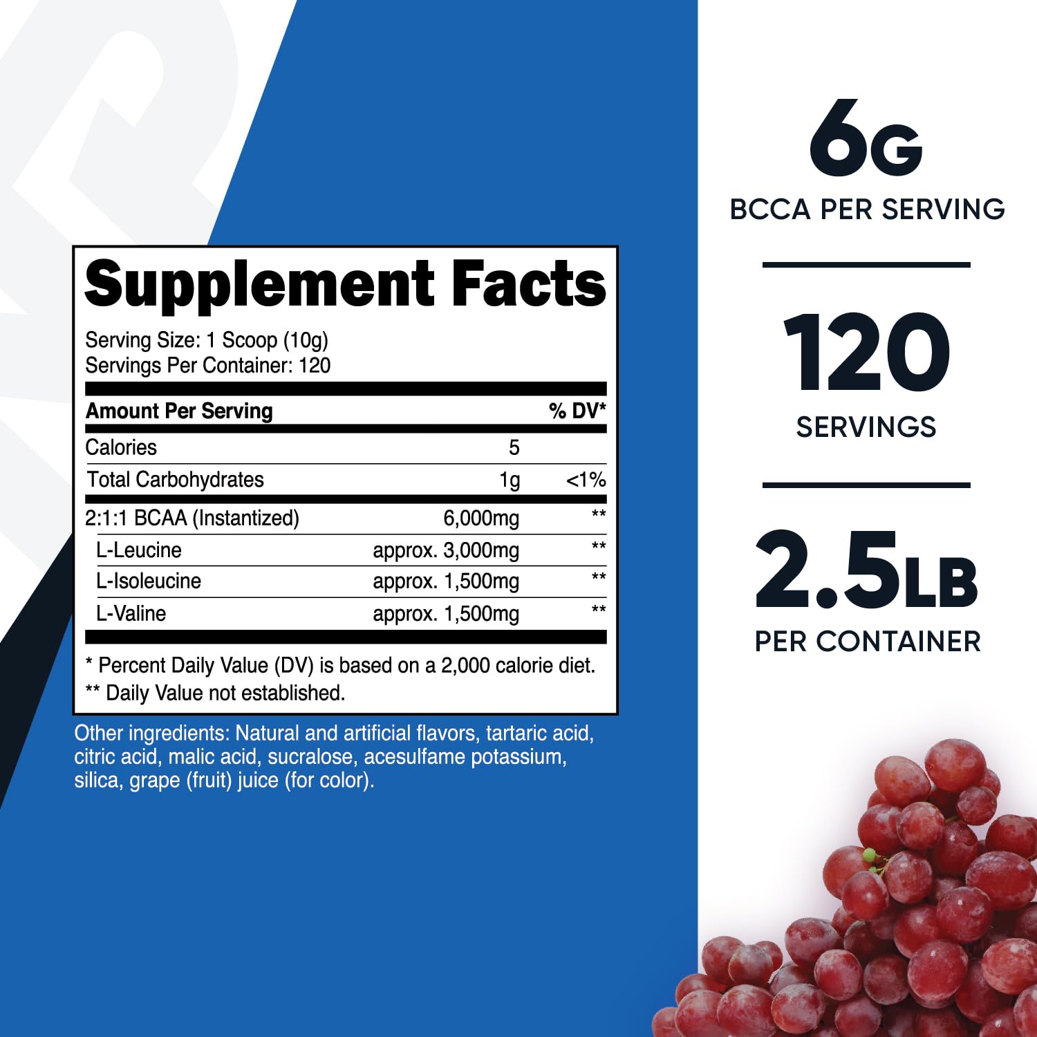 Nutricost BCAAs 1243g unflavoured powder packaging