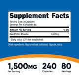 Nutricost Bee Pollen Capsules 1,500mg serving size label