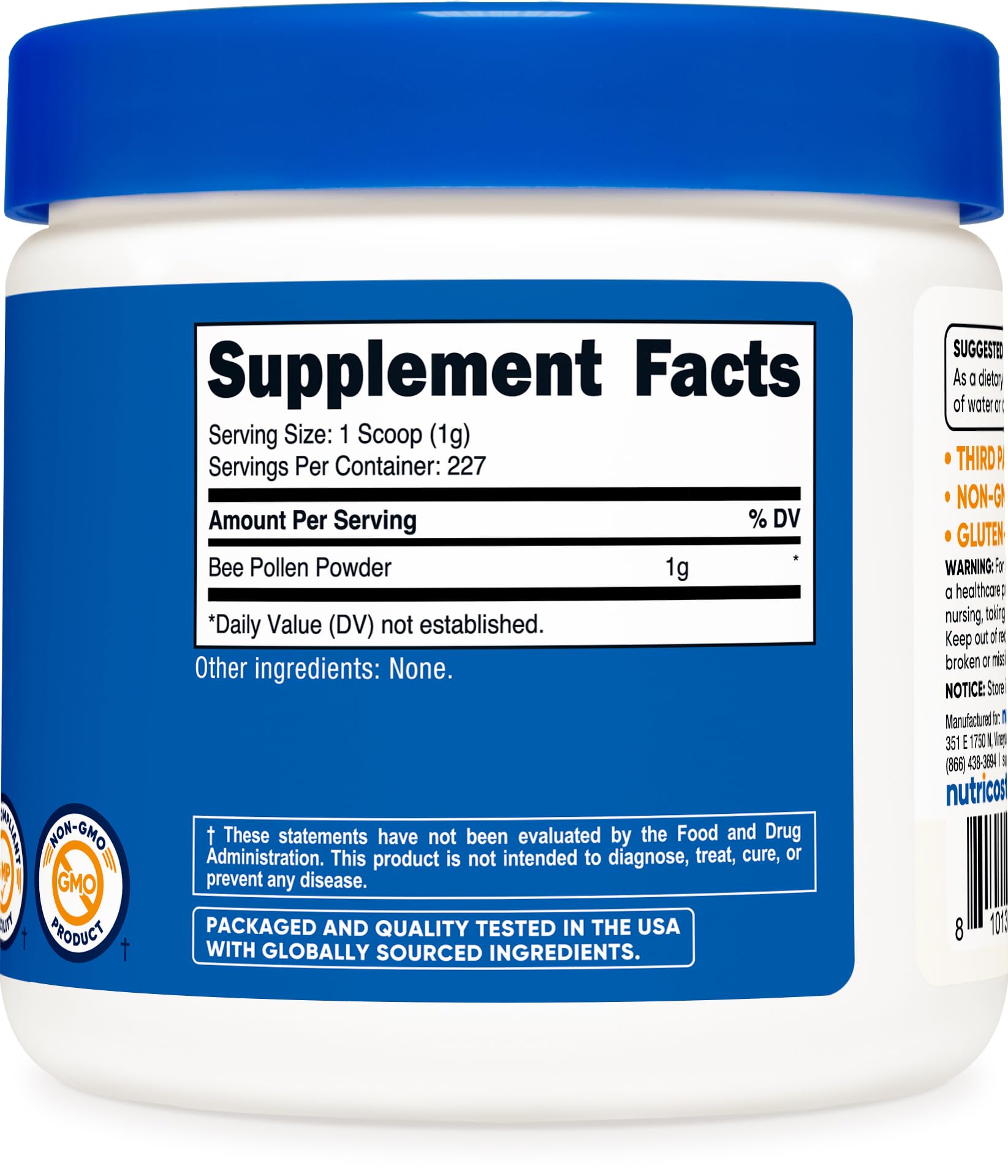 Nutricost Bee Pollen Powder lifestyle image with smoothie