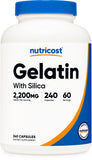 Nutricost Beef Gelatin Capsules 240 Count bottle front view