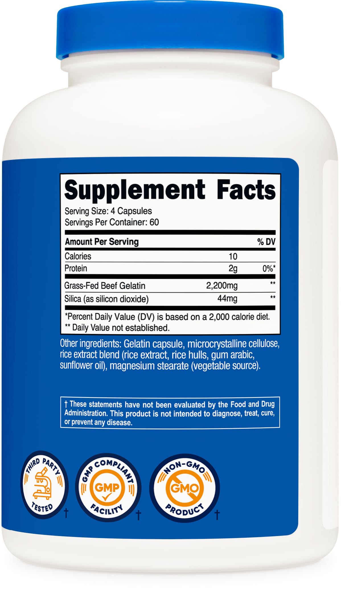 Nutricost Beef Gelatin Capsules with measuring spoon for dosage