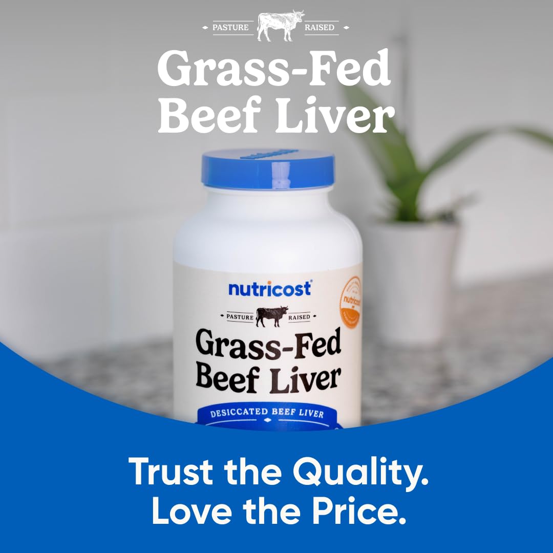 Nutricost Beef Liver Extract Capsules with measuring spoon
