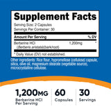 Nutricost Berberine HCl 1200mg bottle side view