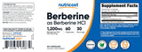 Nutricost Berberine HCl 1200mg nutrition facts