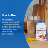 Nutricost Berberine HCl capsules in a hand