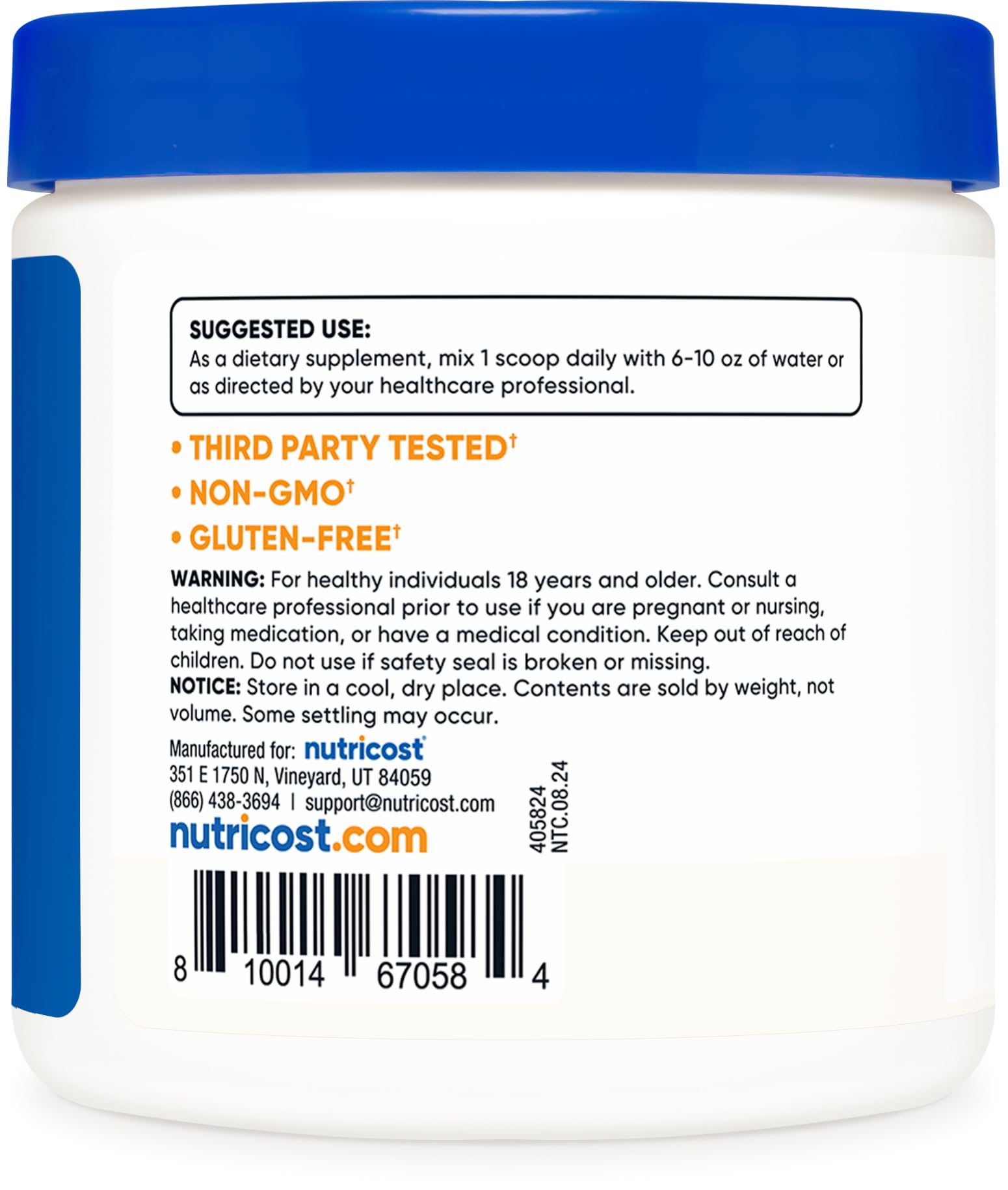Nutricost Beta Glucan 1,3/1,6 powder close-up