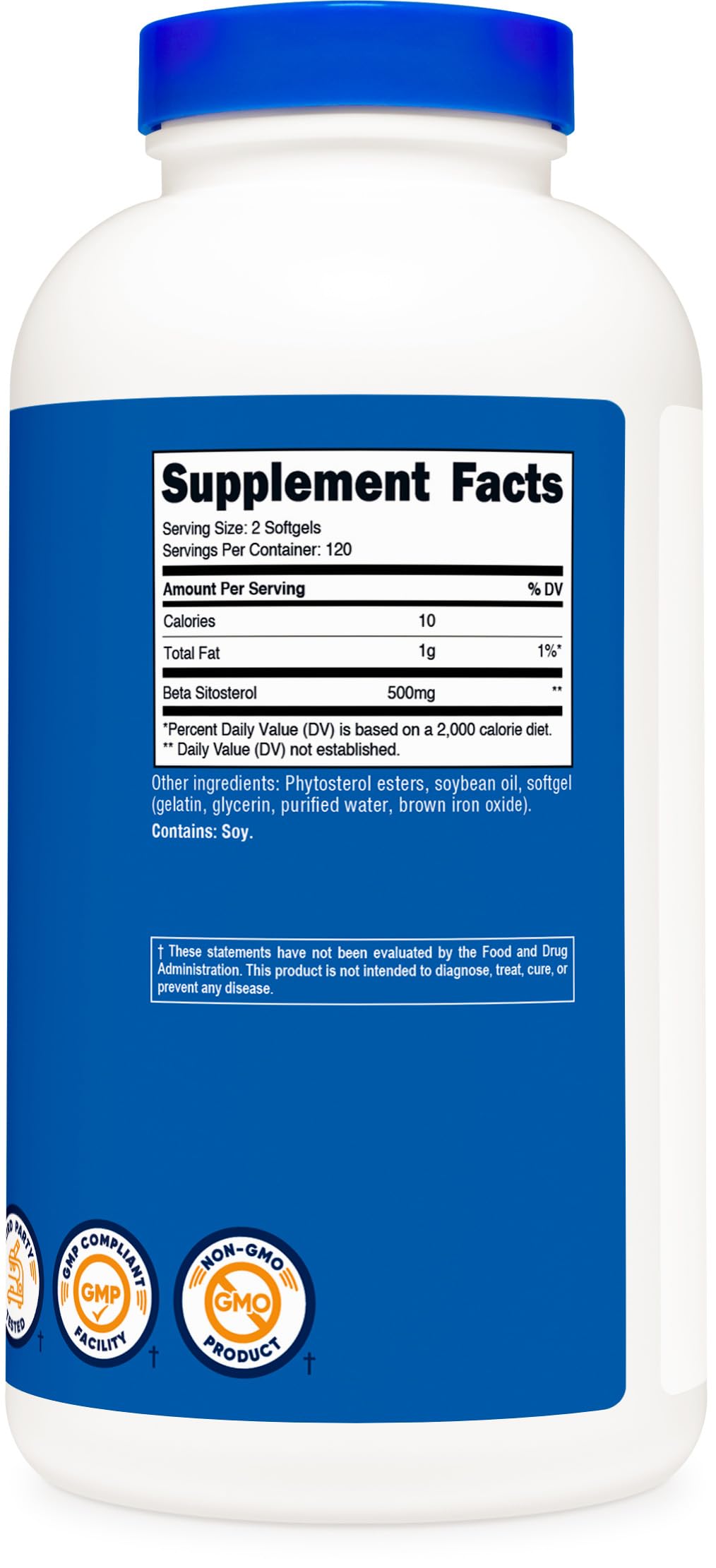 Nutricost Beta Sitosterol Softgels 500mg softgel close-up