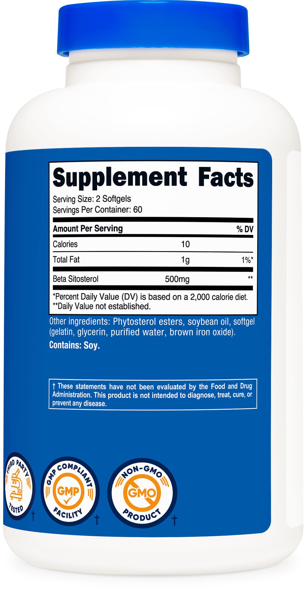 Nutricost Beta Sitosterol Softgels 500mg with measuring scoop
