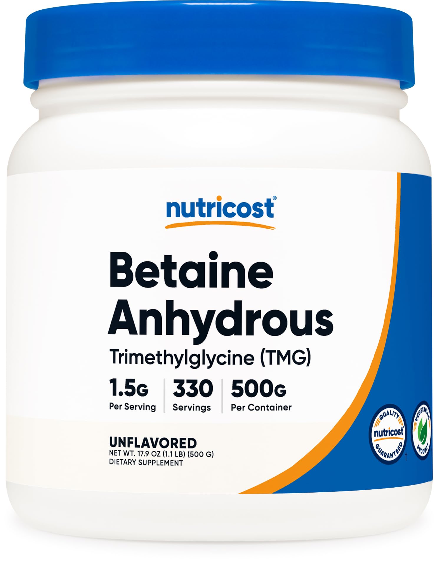 Nutricost Betaine Anhydrous Powder 500g front view