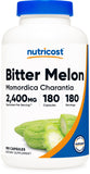 Nutricost Bitter Melon Extract 600mg 180 Capsules front view