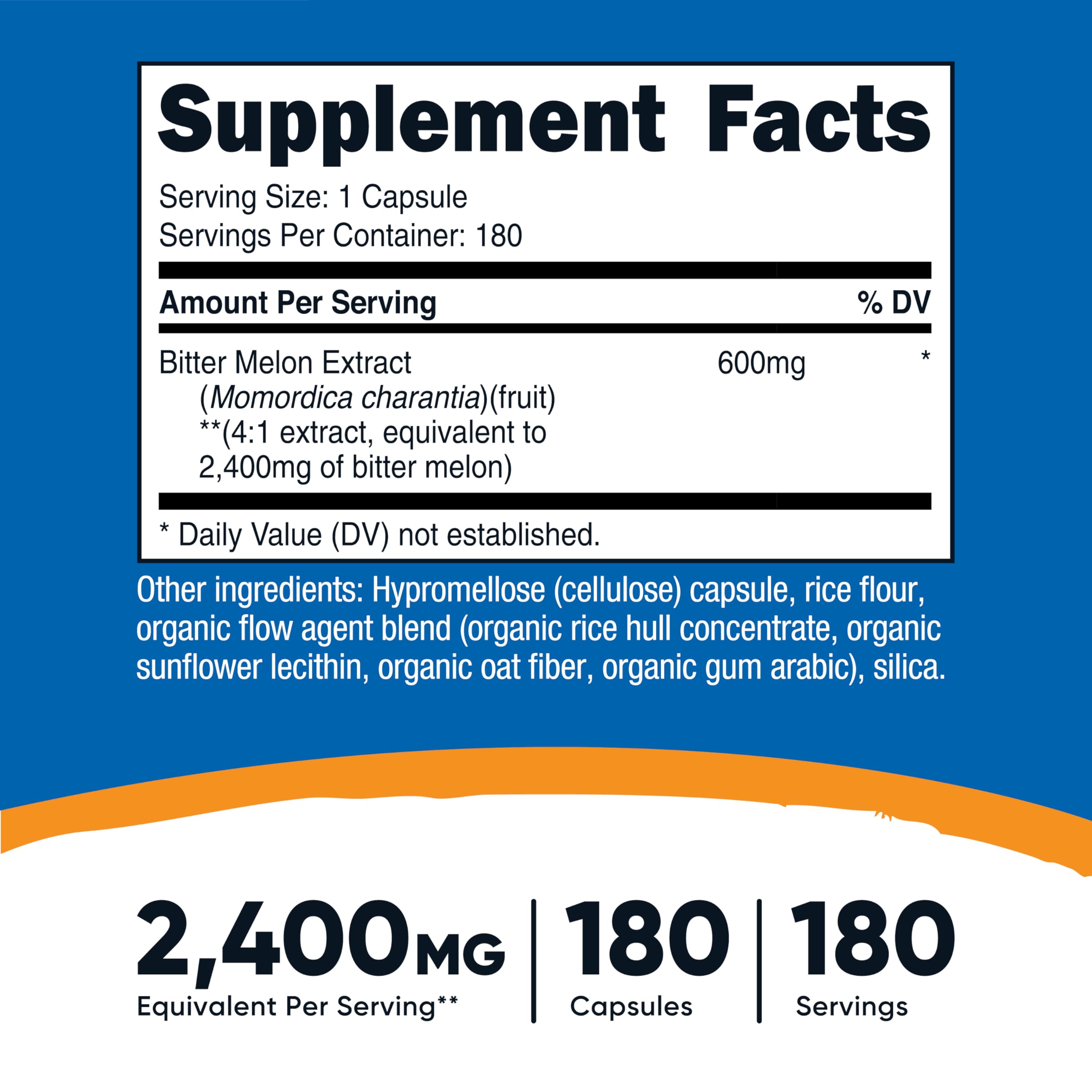 Nutricost Bitter Melon Extract 600mg bottle side view