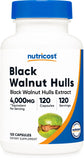 Nutricost Black Walnut Hulls Extract 200mg 120 Capsules front view