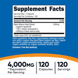 Nutricost Black Walnut Hulls Extract 200mg bottle side view
