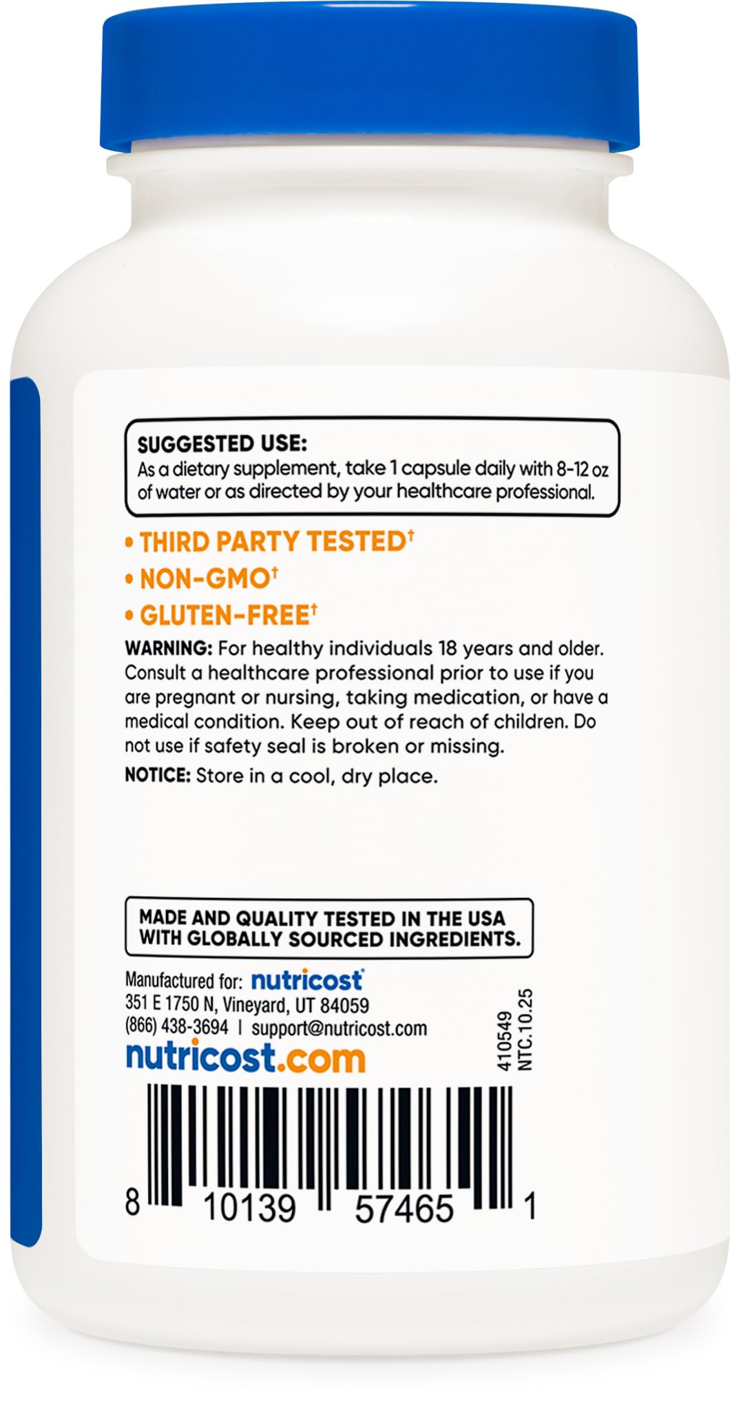 Nutricost Blended Vitamin & Mineral Supplement 500MG 120 Capsules capsules close-up