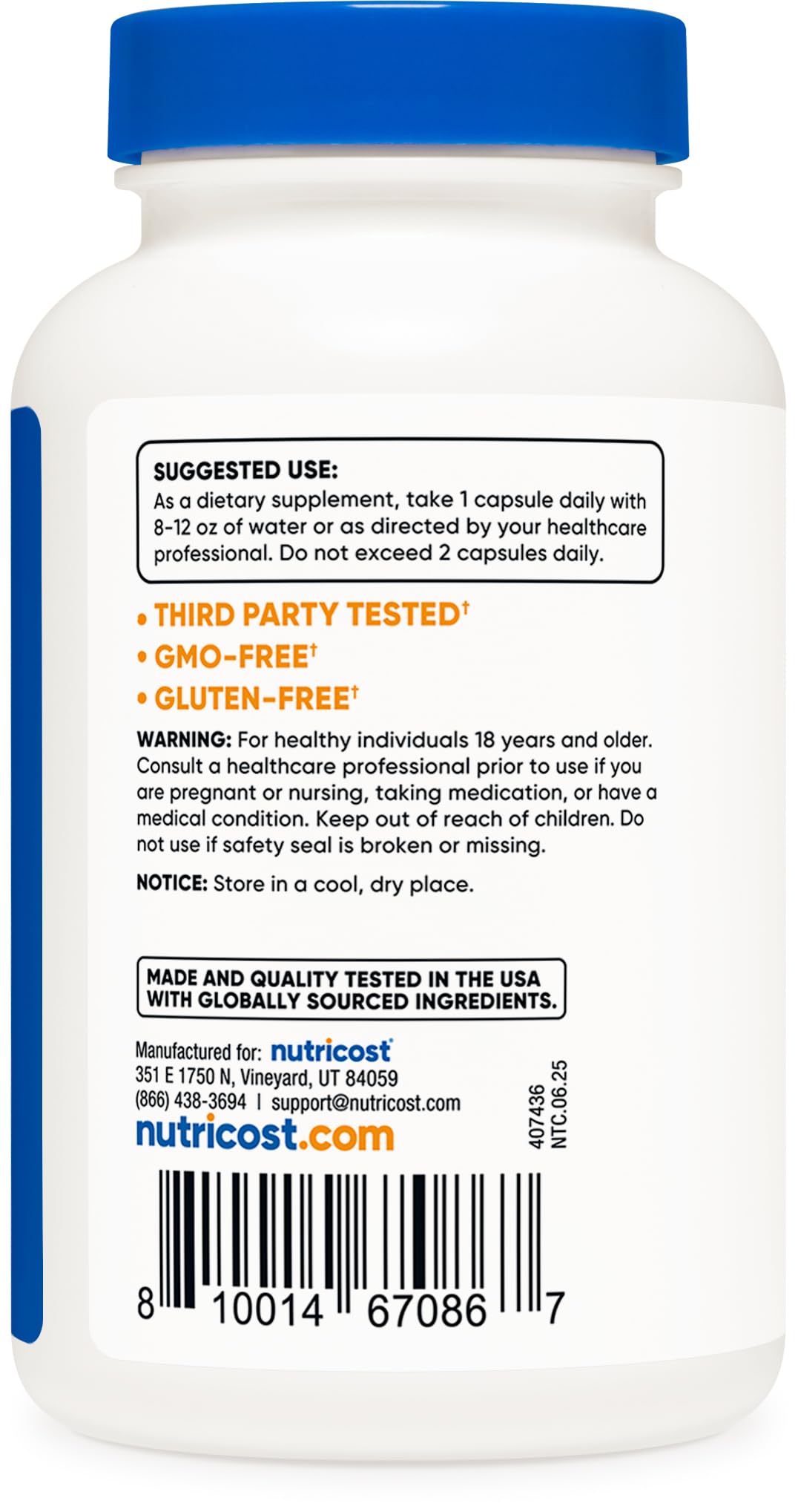 Nutricost Boron Capsules 5mg capsules on a white background