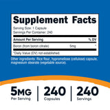 Nutricost Boron Capsules 5mg side view showing the label