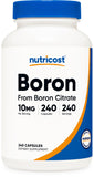 Nutricost Boron Supplement 240 Vegetarian Capsules front view