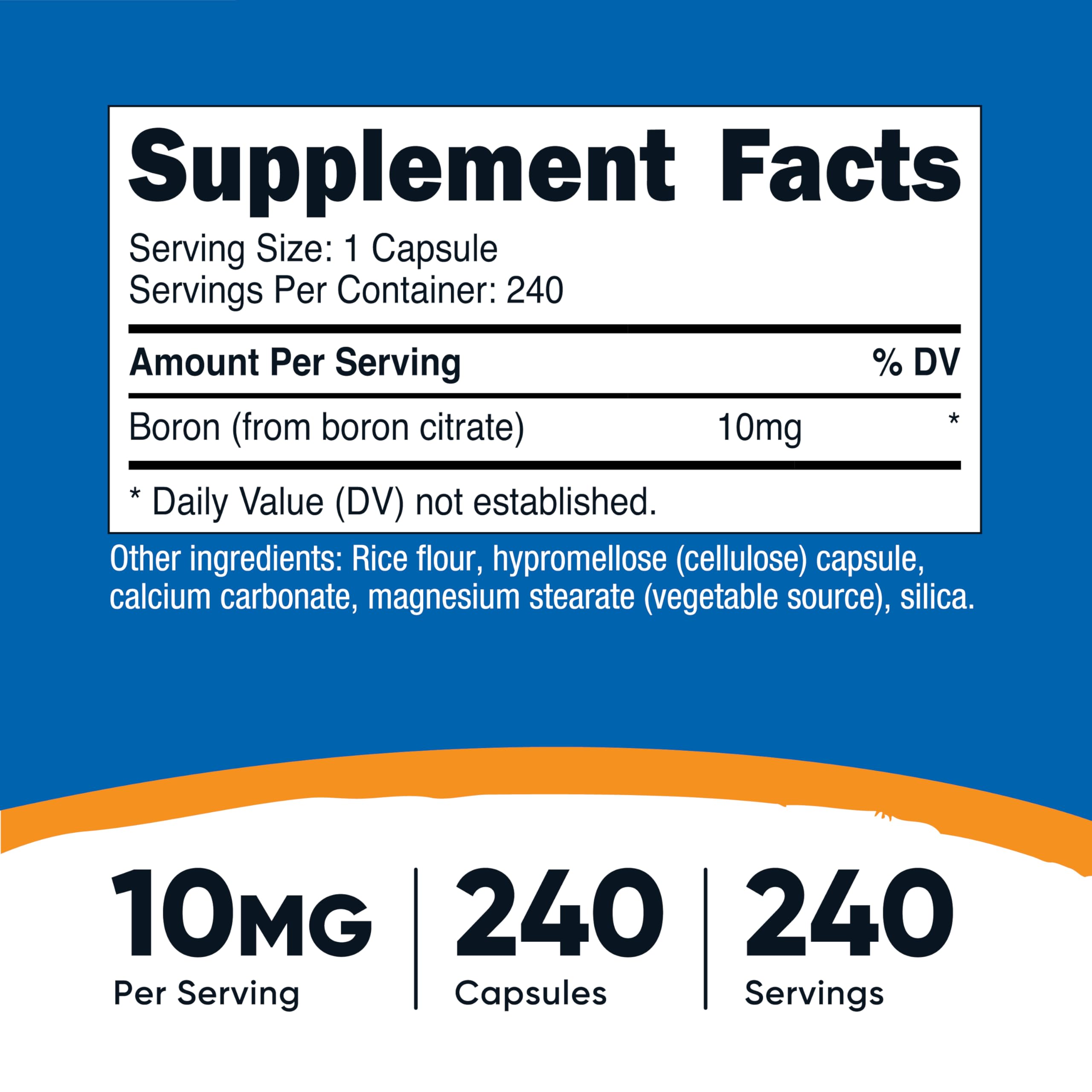 Nutricost Boron Supplement bottle showing label and dosage