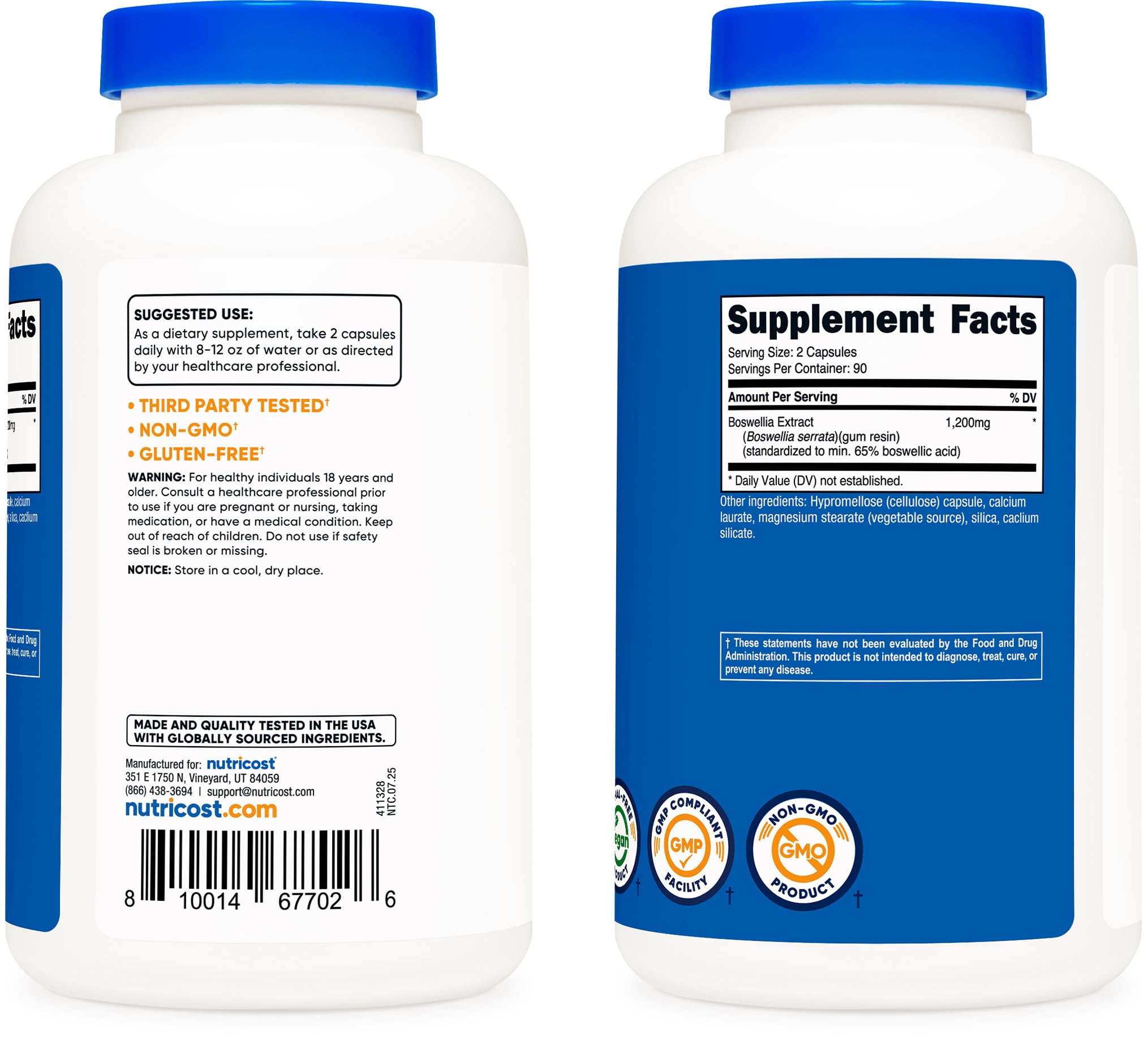 Nutricost Boswellia Extract capsules in hand