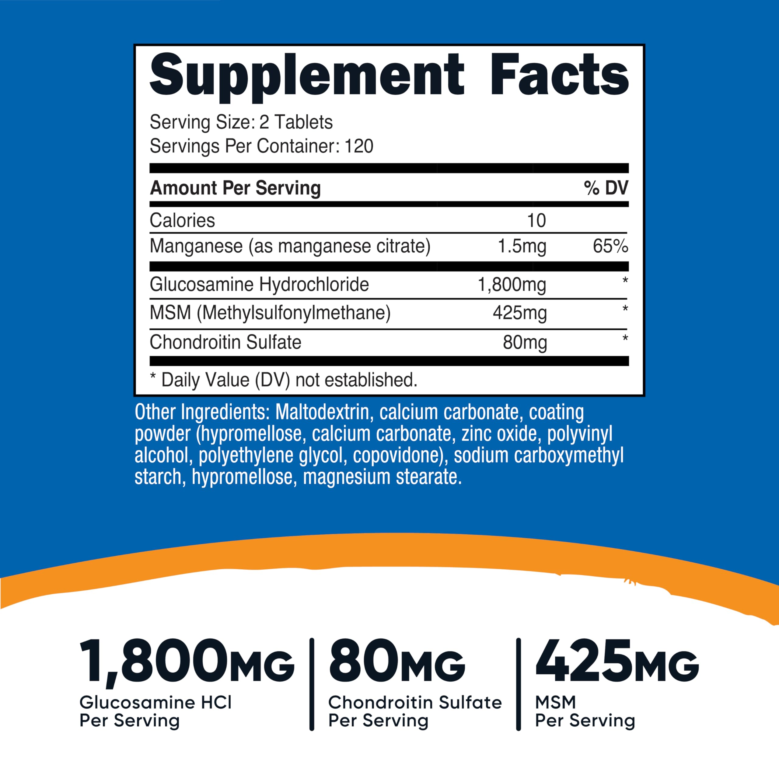 Nutricost bottle side view with ingredient details