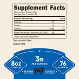 Nutricost Bovine Colostrum Powder 8oz back view showing ingredient list