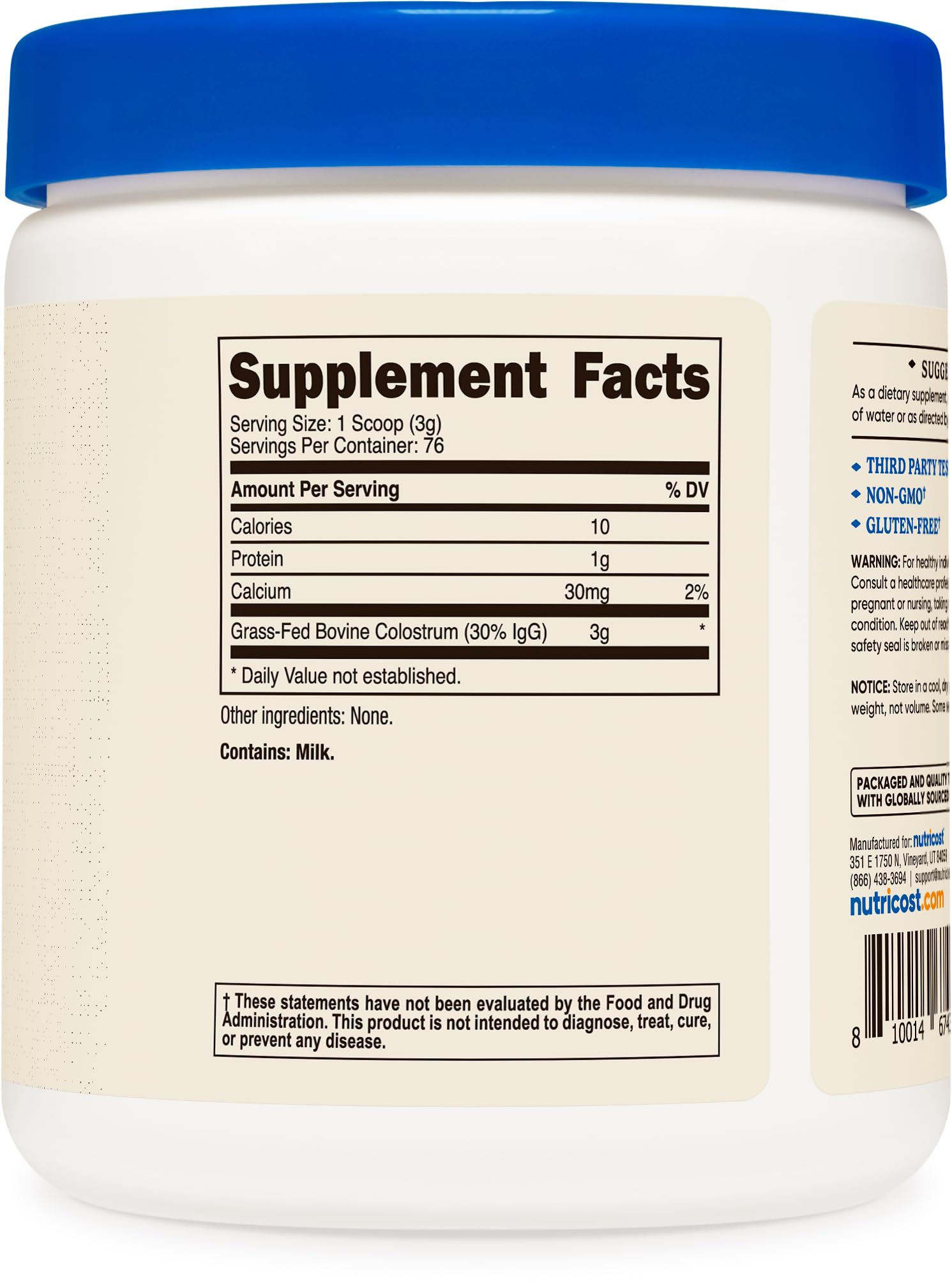 Nutricost Bovine Colostrum Powder 8oz in a lifestyle setting