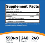Nutricost Bromelain 240 capsule bottle side view