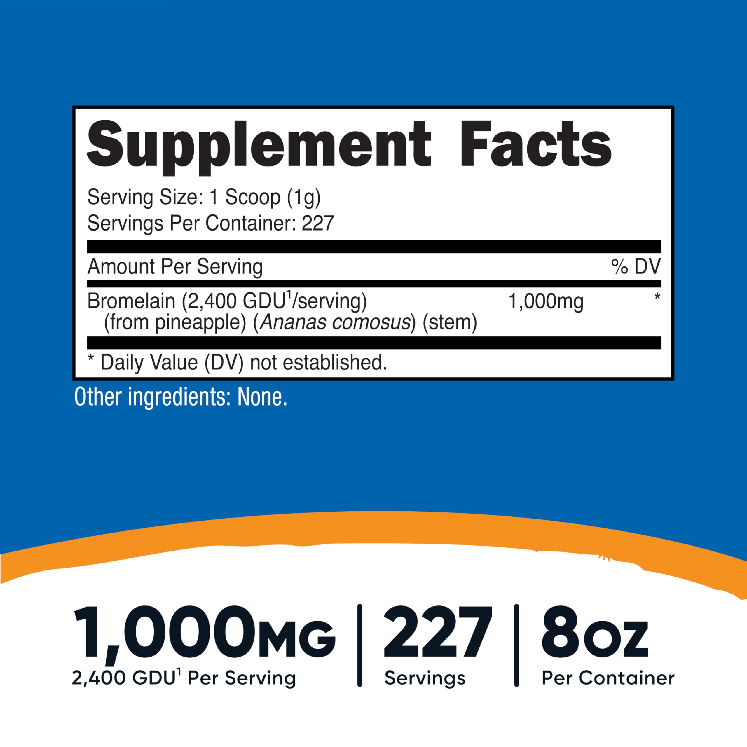 Nutricost Bromelain Powder 8oz front view