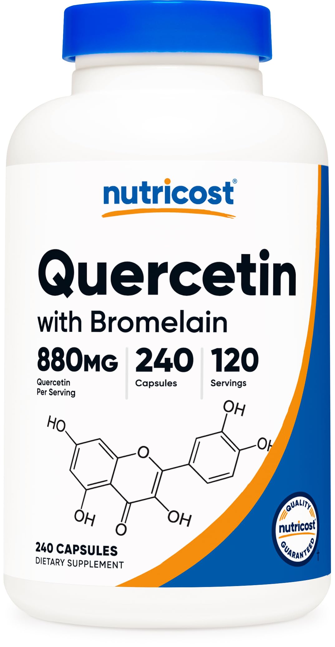 Nutricost Bromelain Quercetin 240 capsules front view
