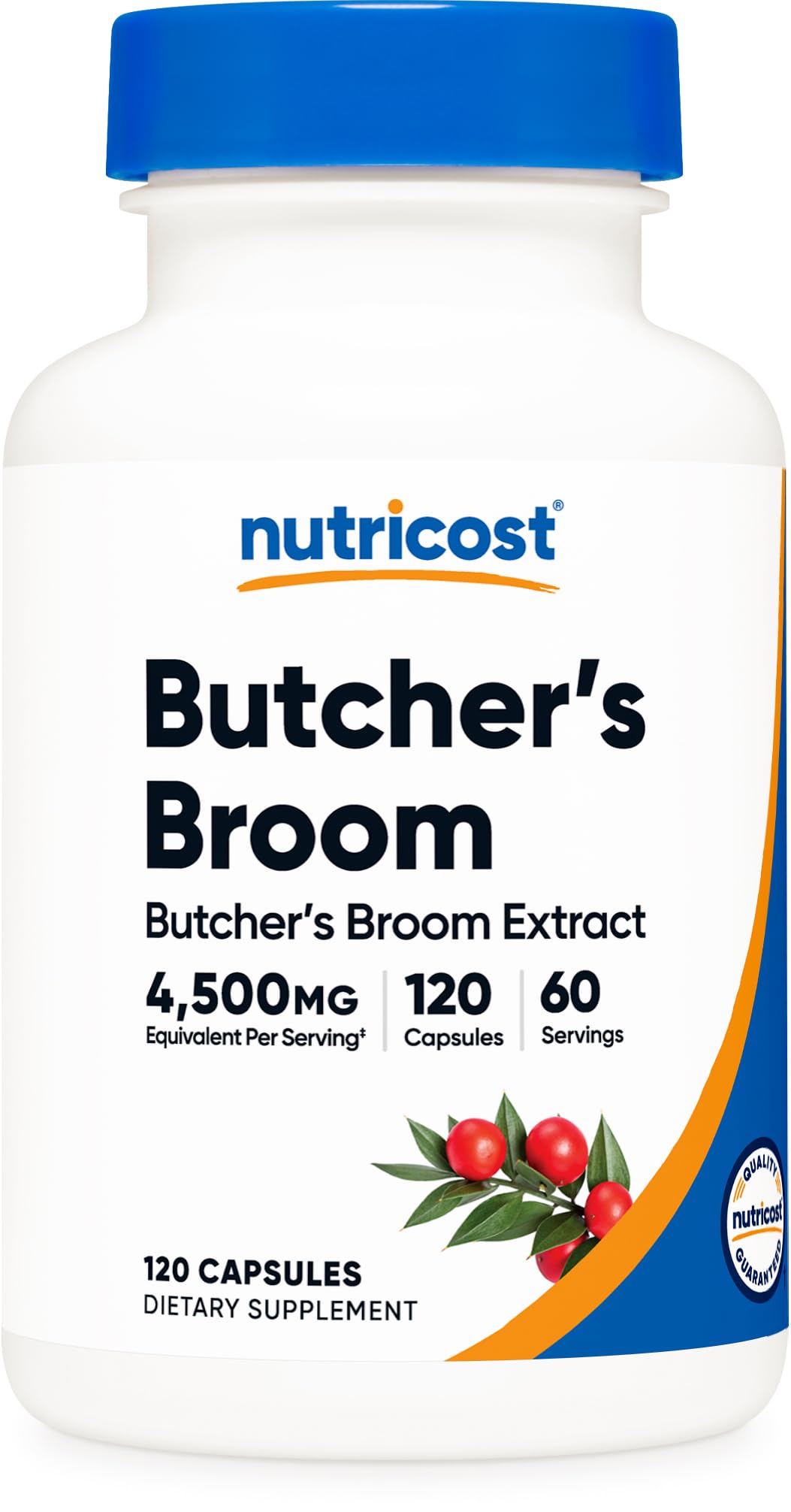 Nutricost Butcher's Broom Extract Capsules 300mg front view