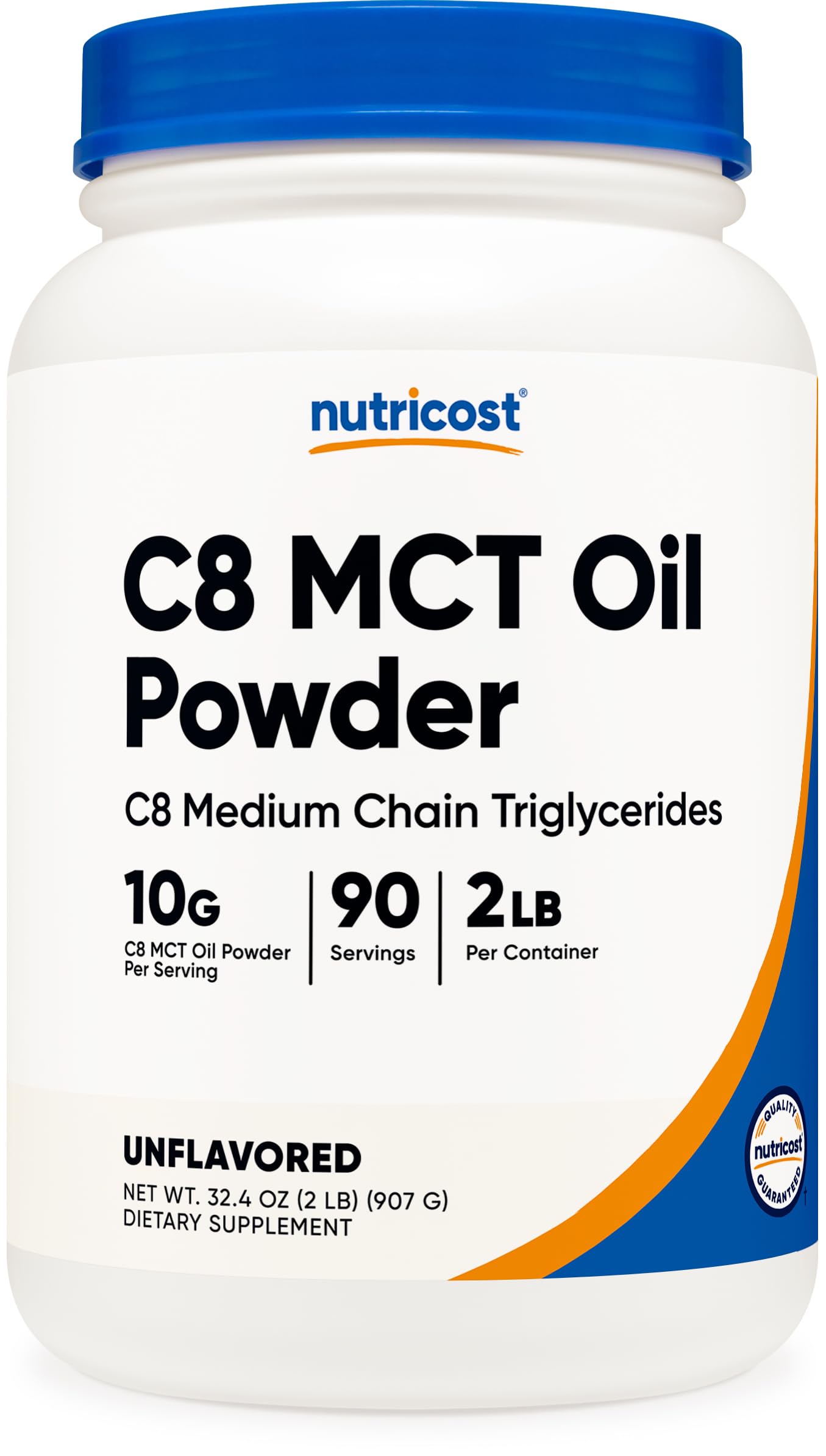 Nutricost C8 MCT Oil Powder 953g front view