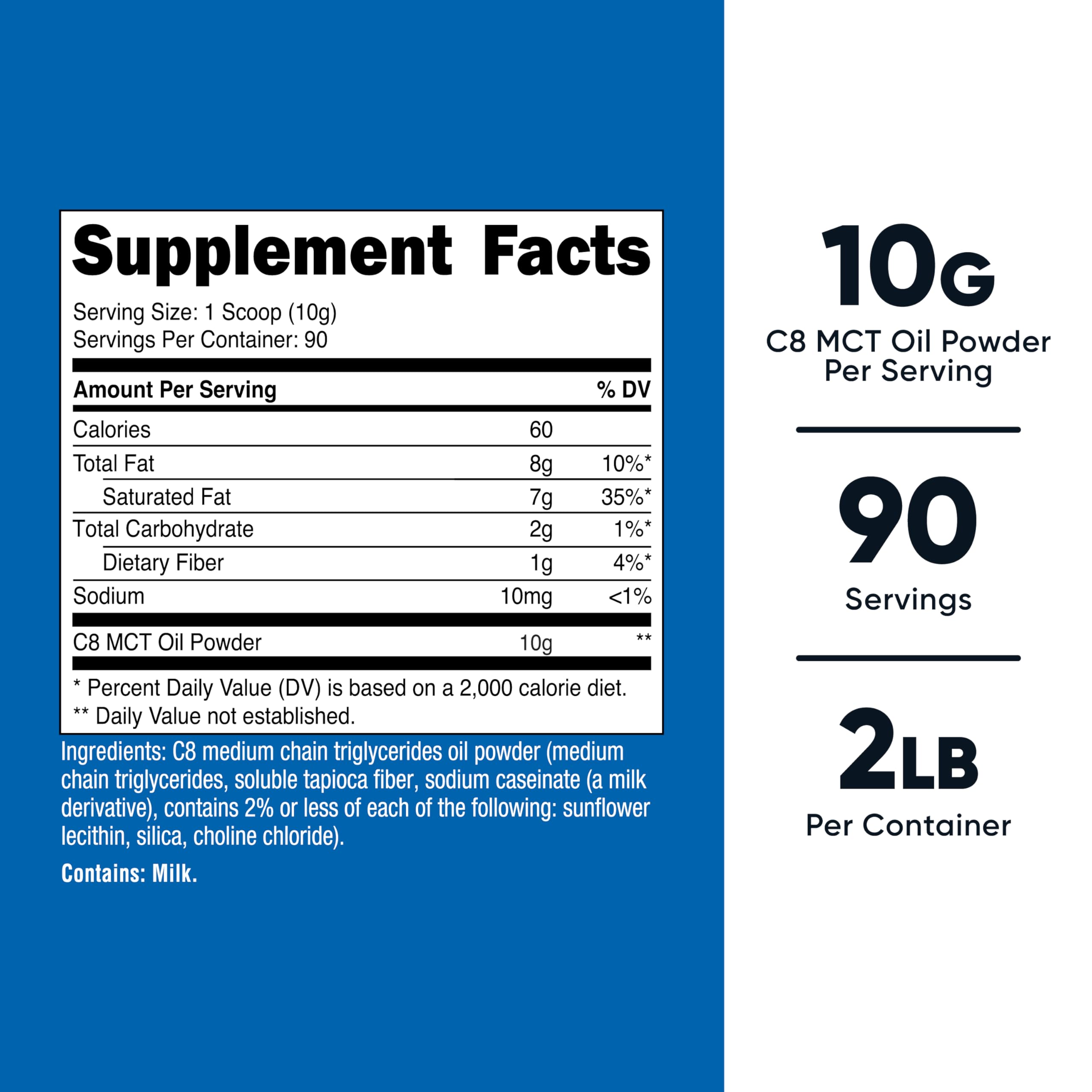 Nutricost C8 MCT Oil Powder 953g packaging