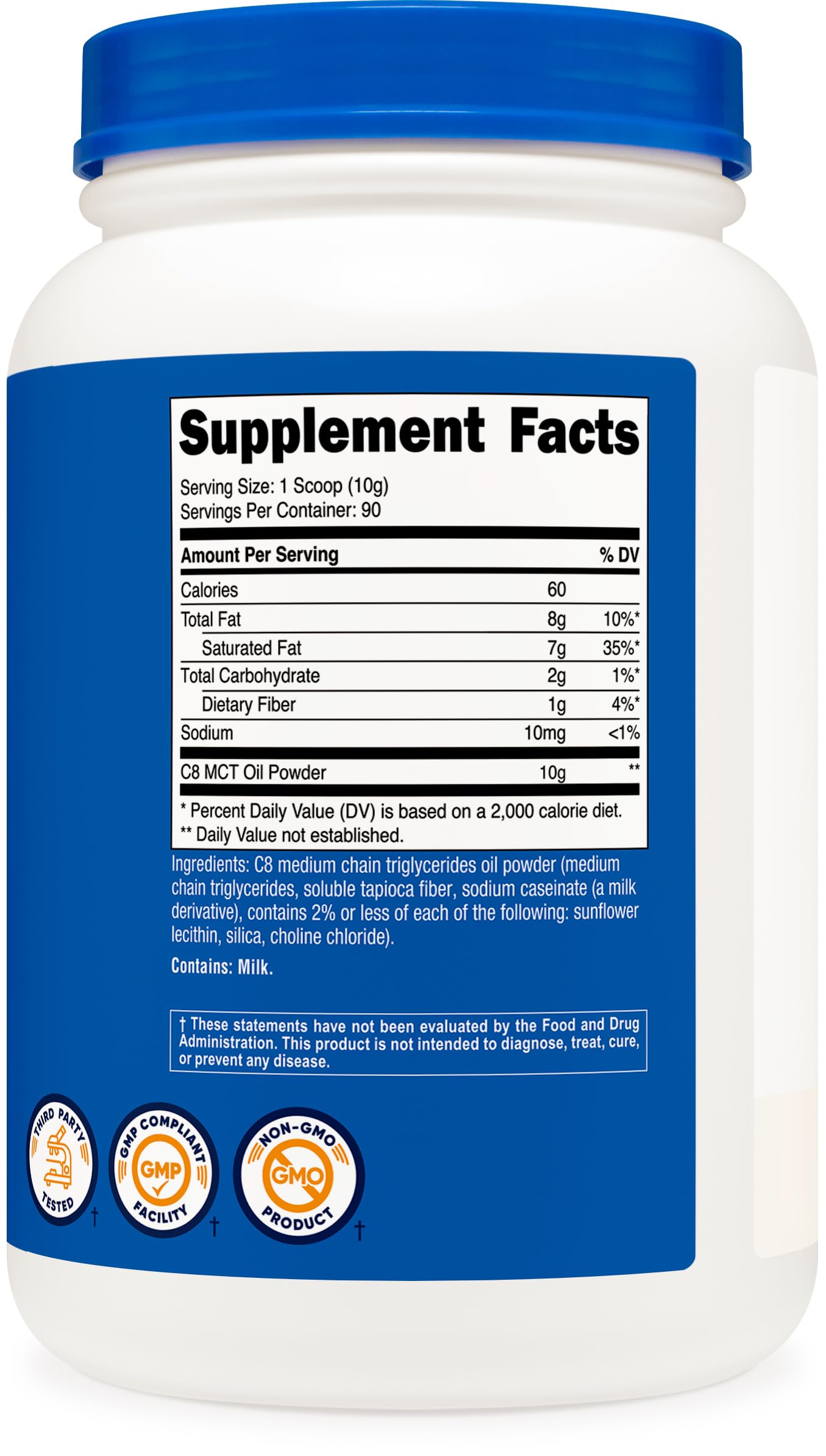 Nutricost C8 MCT Oil Powder ingredients list