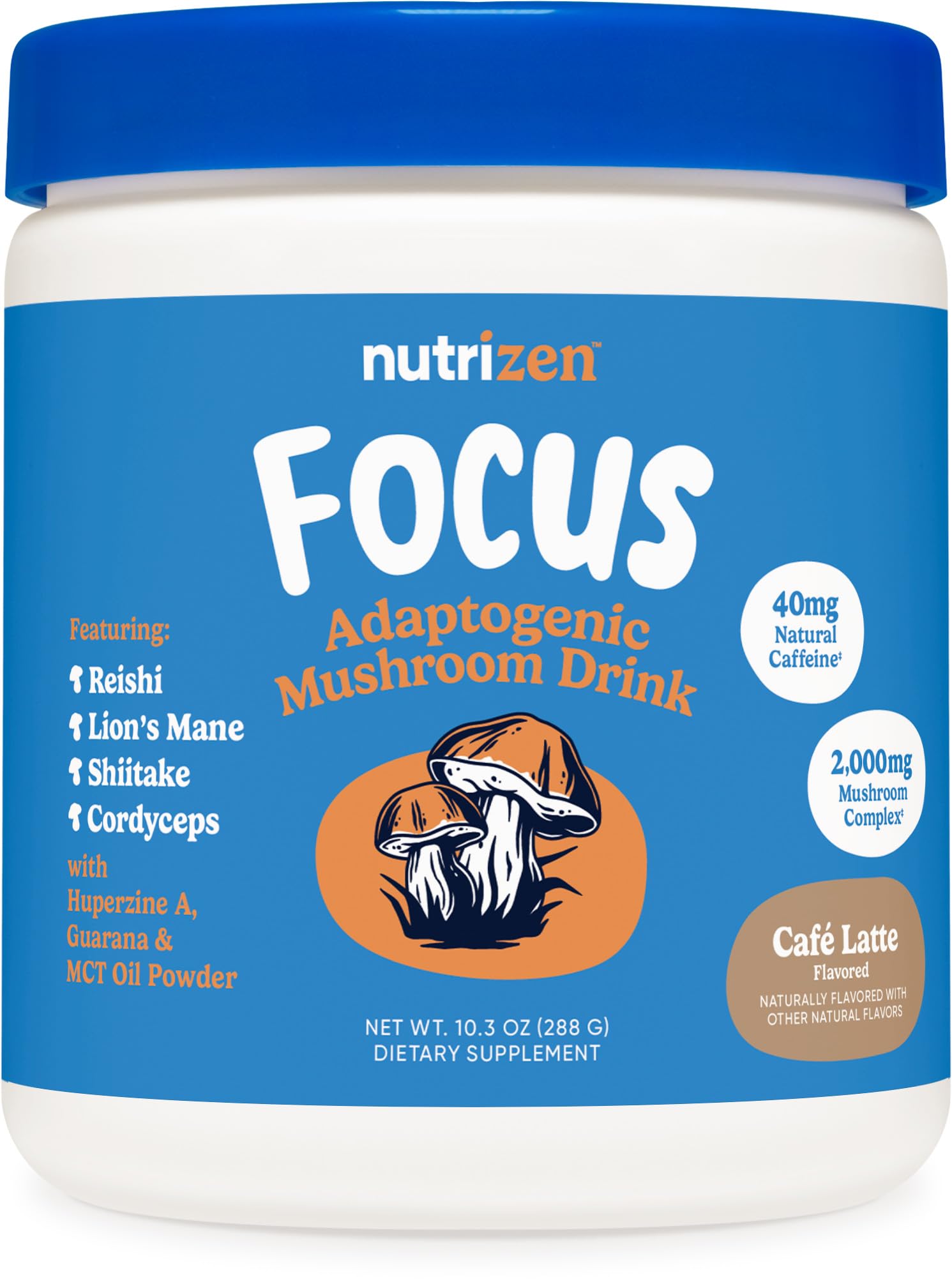 Nutricost Cafe Latte Adaptogenic Mushroom Drink container front view