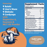 Nutricost Cafe Latte Adaptogenic Mushroom Drink powder in a cup