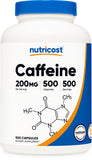Nutricost Caffeine Capsules 200mg front view