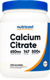 Nutricost Calcium Citrate Powder 500g front view