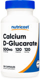 Nutricost Calcium D-Glucarate 500mg 120 Veggie Capsules front view
