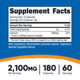 Nutricost Calcium Lactate capsules close-up